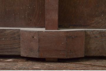 アンティーク建具　総栗材　時代の流れを感じさせる升目(マス目)格子蔵戸1枚(きつね格子、狐格子、引き戸、玄関戸、格子戸)(R-079631)