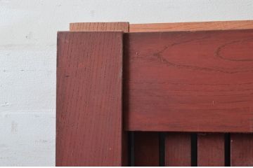 アンティーク建具　上手物!!　背も高い!!　北陸産　総欅(ケヤキ)材　和の空間を高める格子蔵戸1枚(格子戸、引き戸、玄関戸)(R-079632)