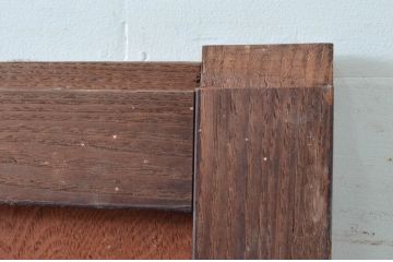 アンティーク建具　総栗材　時代の流れを感じさせる升目(マス目)格子蔵戸1枚(きつね格子、狐格子、引き戸、玄関戸、格子戸)(R-079633)