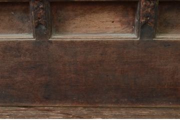 アンティーク建具　総欅(ケヤキ)材　堂々とした佇まいが存在感を放つ格子蔵戸1枚(玄関戸、格子戸、引き戸)(R-079634)