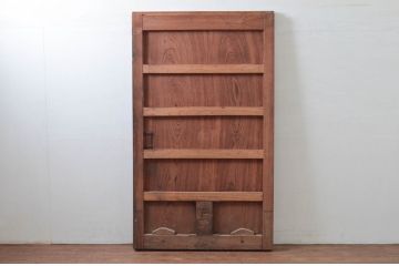 アンティーク建具　厚手!!　総欅(ケヤキ)材　新潟産　味わい深い木の風合いが魅力的な蔵戸1枚(引き戸、玄関戸)(R-079635)