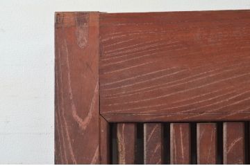 アンティーク建具　上手物!!　北陸産　総欅(ケヤキ)材　和の空間を高める格子蔵戸1枚(格子戸、引き戸、玄関戸)(R-079636)