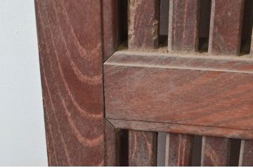 アンティーク建具　上手物!!　北陸産　総欅(ケヤキ)材　和の空間を高める格子蔵戸1枚(格子戸、引き戸、玄関戸)(R-079636)