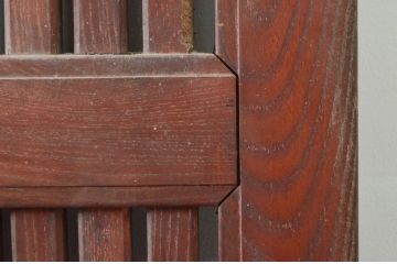 アンティーク建具　上手物!!　北陸産　総欅(ケヤキ)材　和の空間を高める格子蔵戸1枚(格子戸、引き戸、玄関戸)(R-079636)