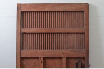 アンティーク建具　上手物!!　北陸産　総欅(ケヤキ)材　和の空間を高める格子蔵戸1枚(格子戸、引き戸、玄関戸)(R-079636)
