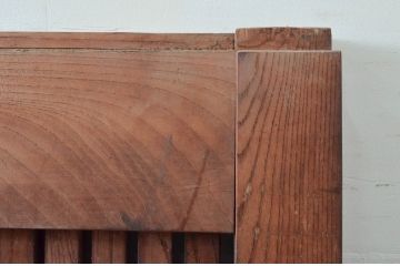 アンティーク建具　上手物!!　北陸産　総欅(ケヤキ)材　和の空間を高める格子蔵戸1枚(格子戸、引き戸、玄関戸)(R-079636)