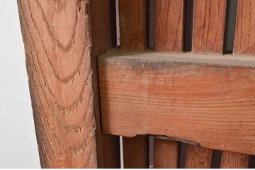 アンティーク建具　上手物!!　北陸産　総欅(ケヤキ)材　和の空間を高める格子蔵戸1枚(格子戸、引き戸、玄関戸)(R-079636)