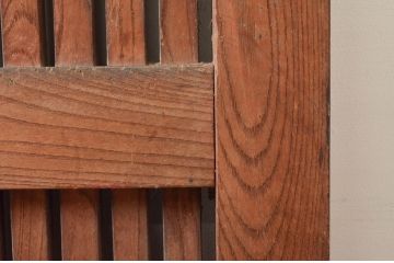 アンティーク建具　上手物!!　北陸産　総欅(ケヤキ)材　和の空間を高める格子蔵戸1枚(格子戸、引き戸、玄関戸)(R-079636)