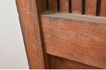 アンティーク建具　上手物!!　北陸産　総欅(ケヤキ)材　和の空間を高める格子蔵戸1枚(格子戸、引き戸、玄関戸)(R-079636)