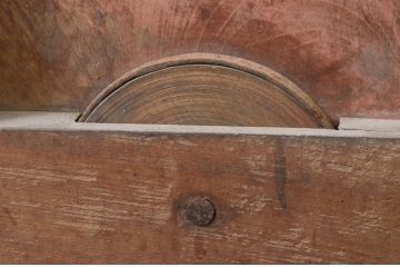 アンティーク建具　上手物!!　北陸産　総欅(ケヤキ)材　和の空間を高める格子蔵戸1枚(格子戸、引き戸、玄関戸)(R-079636)