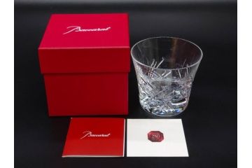 未使用　フランス　Baccarat　バカラ　STELLA(ステラ)　イヤータンブラー2014　キラキラとした輝きに見惚れるロックグラス2客セット(創設250周年記念、コップ、グラス、フルレッドクリスタルガラス、共箱付き)(R-079639)