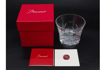 未使用　フランス　Baccarat　バカラ　STELLA(ステラ)　イヤータンブラー2014　キラキラとした輝きに見惚れるロックグラス2客セット(創設250周年記念、コップ、グラス、フルレッドクリスタルガラス、共箱付き)(R-079639)