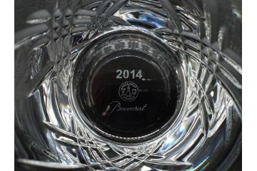 未使用　フランス　Baccarat　バカラ　STELLA(ステラ)　イヤータンブラー2014　キラキラとした輝きに見惚れるロックグラス2客セット(創設250周年記念、コップ、グラス、フルレッドクリスタルガラス、共箱付き)(R-079639)