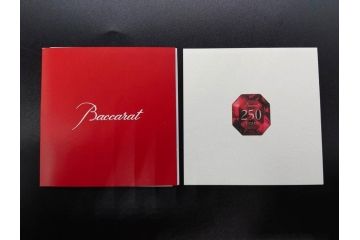 未使用　フランス　Baccarat　バカラ　STELLA(ステラ)　イヤータンブラー2014　キラキラとした輝きに見惚れるロックグラス2客セット(創設250周年記念、コップ、グラス、フルレッドクリスタルガラス、共箱付き)(R-079639)
