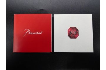 未使用　フランス　Baccarat　バカラ　STELLA(ステラ)　イヤータンブラー2014　繊細なカッティングが魅力のロックグラス2客セット(創設250周年記念、コップ、グラス、フルレッドクリスタルガラス、共箱付き)(R-079640)