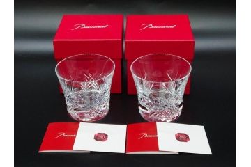 未使用　フランス　Baccarat　バカラ　STELLA(ステラ)　イヤータンブラー2014　高級感溢れるロックグラス2客セット(創設250周年記念、コップ、グラス、フルレッドクリスタルガラス、共箱付き)(R-079641)