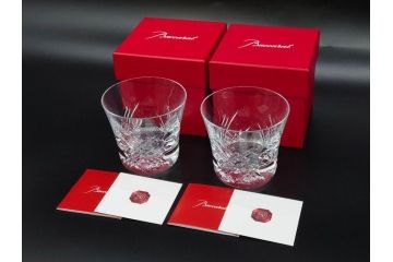 未使用　フランス　Baccarat　バカラ　STELLA(ステラ)　イヤータンブラー2014　至福のひとときを演出するロックグラス2客セット(創設250周年記念、コップ、グラス、フルレッドクリスタルガラス、共箱付き)(R-079642)