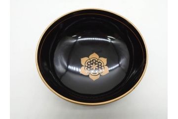 明治〜大正期　輪島塗　金蒔絵　鳳凰　高い品格を感じるお椀5客セット(鳥、牡丹、花、吸物椀、木製、漆器、漆芸、金彩、和食器、蓋付き)(R-079644)