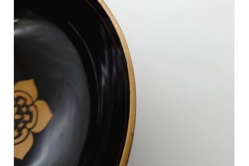 明治〜大正期　輪島塗　金蒔絵　鳳凰　高い品格を感じるお椀5客セット(鳥、牡丹、花、吸物椀、木製、漆器、漆芸、金彩、和食器、蓋付き)(R-079644)