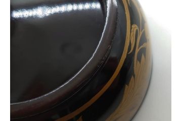 明治〜大正期　輪島塗　金蒔絵　鳳凰　高い品格を感じるお椀5客セット(鳥、牡丹、花、吸物椀、木製、漆器、漆芸、金彩、和食器、蓋付き)(R-079644)