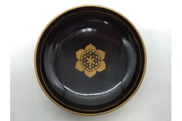明治〜大正期　輪島塗　金蒔絵　鳳凰　高い品格を感じるお椀5客セット(鳥、牡丹、花、吸物椀、木製、漆器、漆芸、金彩、和食器、蓋付き)(R-079644)