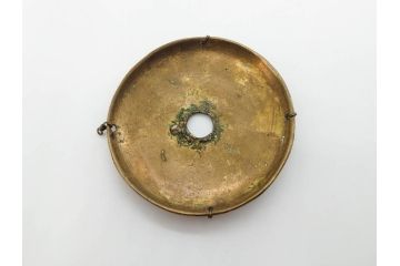 江戸期　古銅　真鍮　お部屋のアクセントになる折り畳み式燭台(折りたたみ式、蝋燭立て、ろうそく立て、キャンドルスタンド、懐中燭台、携帯燭台、古道具)(R-079645)