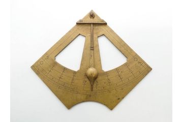 江戸期　法橋規周　黄銅　象限儀(四分儀)　羅針盤　時代を感じる測量器&方位磁針セット(コンパス、方位計、方位磁石)(R-079647)