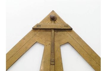 江戸期　法橋規周　黄銅　象限儀(四分儀)　羅針盤　時代を感じる測量器&方位磁針セット(コンパス、方位計、方位磁石)(R-079647)