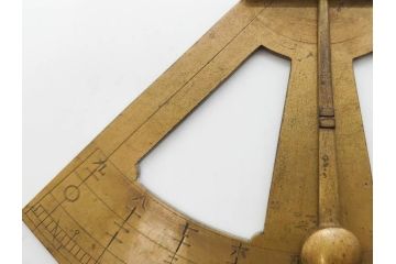 江戸期　法橋規周　黄銅　象限儀(四分儀)　羅針盤　時代を感じる測量器&方位磁針セット(コンパス、方位計、方位磁石)(R-079647)