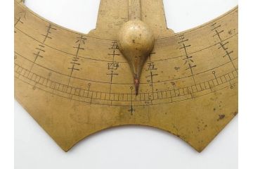 江戸期　法橋規周　黄銅　象限儀(四分儀)　羅針盤　時代を感じる測量器&方位磁針セット(コンパス、方位計、方位磁石)(R-079647)