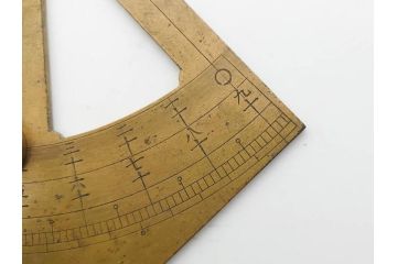 江戸期　法橋規周　黄銅　象限儀(四分儀)　羅針盤　時代を感じる測量器&方位磁針セット(コンパス、方位計、方位磁石)(R-079647)