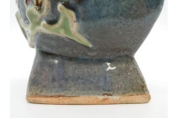 河井寛次郎　花文　独創的なデザインに心惹かれる花扁壷(花入、花器、花生、フラワーベース、共箱付き、日本工芸会シールあり)(R-079648)