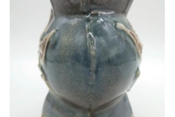 河井寛次郎　花文　独創的なデザインに心惹かれる花扁壷(花入、花器、花生、フラワーベース、共箱付き、日本工芸会シールあり)(R-079648)