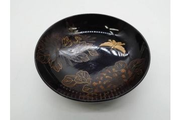 明治期　輪島塗　木製　漆器　金蒔絵　気品漂うお椀10客セット(蓮、菊、蝶、ちょう、花、蓋付き、汁椀、吸物椀、漆芸、和食器)(R-079649)