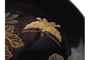 明治期　輪島塗　木製　漆器　金蒔絵　気品漂うお椀10客セット(蓮、菊、蝶、ちょう、花、蓋付き、汁椀、吸物椀、漆芸、和食器)(R-079649)