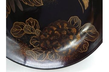 明治期　輪島塗　木製　漆器　金蒔絵　気品漂うお椀10客セット(蓮、菊、蝶、ちょう、花、蓋付き、汁椀、吸物椀、漆芸、和食器)(R-079649)