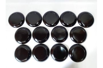 明治〜大正期　漆器　木製　気品を感じる銘々皿13枚セット(木皿、茶道具、漆芸、菓子器、小皿、和食器、和皿)(R-079651)