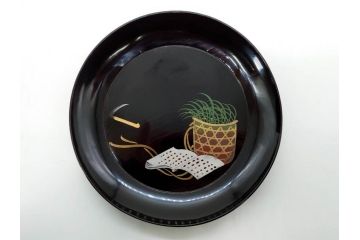 明治〜大正期　漆器　木製　気品を感じる銘々皿13枚セット(木皿、茶道具、漆芸、菓子器、小皿、和食器、和皿)(R-079651)