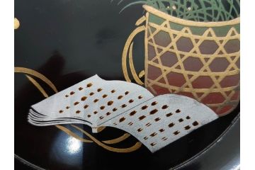 明治〜大正期　漆器　木製　気品を感じる銘々皿13枚セット(木皿、茶道具、漆芸、菓子器、小皿、和食器、和皿)(R-079651)