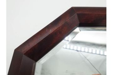 アンティーク雑貨　北海道民芸家具　お部屋のアクセントになる八角鏡(壁掛け鏡、吊鏡、ウォールミラー)(R-079656)