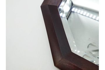 アンティーク雑貨　北海道民芸家具　お部屋のアクセントになる八角鏡(壁掛け鏡、吊鏡、ウォールミラー)(R-079656)