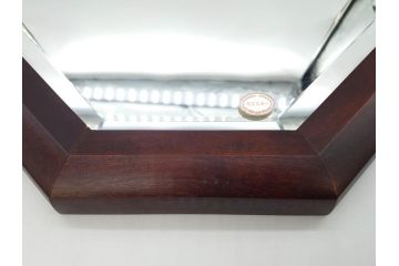 アンティーク雑貨　北海道民芸家具　お部屋のアクセントになる八角鏡(壁掛け鏡、吊鏡、ウォールミラー)(R-079656)