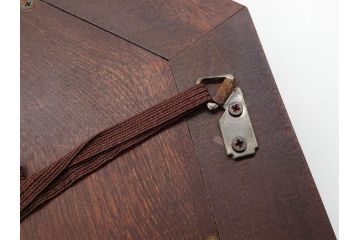 アンティーク雑貨　北海道民芸家具　お部屋のアクセントになる八角鏡(壁掛け鏡、吊鏡、ウォールミラー)(R-079656)