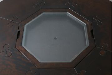 中古　星野民芸(星野民藝)　桜材　2way　個性的なデザインが存在感を放つ八角炉(囲炉裏テーブル、木製火鉢、4人掛け、ダイニングテーブル、食卓)(R-079659)