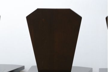 中古　廃盤モデル　星野民芸(星野民藝)　桜材　個性的なデザインが存在感を放つダイニングチェア4脚セット(板座チェア、アームレスチェア、椅子、イス、バラ売り可能)(R-079660)