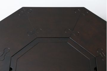 中古　星野民芸(星野民藝)　桜材　個性的なデザインが存在感を放つ八角炉(囲炉裏テーブル、木製火鉢、4人掛け、ダイニングテーブル、食卓)(R-079661)