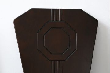 中古　星野民芸(星野民藝)　桜材　個性的なデザインが存在感を放つダイニングチェア4脚セット(板座チェア、アームレスチェア、椅子、イス、バラ売り可能)(R-079662)