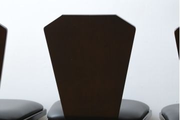 中古　星野民芸(星野民藝)　桜材　個性的なデザインが存在感を放つダイニングチェア4脚セット(板座チェア、アームレスチェア、椅子、イス、バラ売り可能)(R-079662)