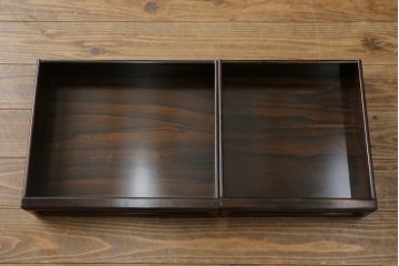 和製ビンテージ　美品!!　高級品　希少な大型サイズ　六尺　シャム柿(ジリコテ)材　上品な佇まいで和の雰囲気を引き立てる飾り棚(茶棚、収納棚、戸棚、違い棚、ヴィンテージ)(R-079666)