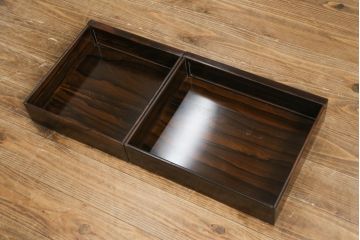 和製ビンテージ　美品!!　高級品　希少な大型サイズ　六尺　シャム柿(ジリコテ)材　上品な佇まいで和の雰囲気を引き立てる飾り棚(茶棚、収納棚、戸棚、違い棚、ヴィンテージ)(R-079666)